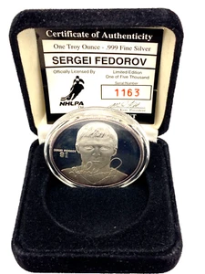 Moneda de plata Sergei Fedorov - Detroit Red Wings - NHLPA .999 - Ltd. 1163 de 5000 - Imagen 1 de 8