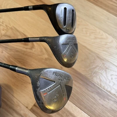Pro Select NXT Golf Clubs Woods Set (1, 3, 5) 44” / 42” Graphite Shaft LEFT HAND - Image 1 of 4