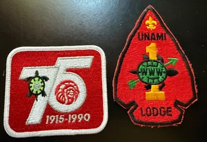Unami Lodge #1 .. . Arrow Head Patch and 75th Anniversary Patch - Picture 1 of 1