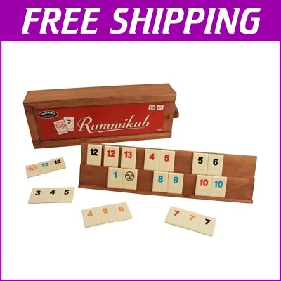 Rummikub Vintage with Elegant Wood Case, Built-in Trays and 106 Quality Tiles - Image 1 of 4