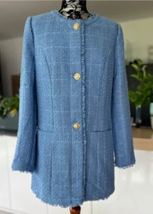 NEU! HEINE Long Fashion Blazer Boucle Jacke Baumwolljacke Gold gefüttert Witt - Bild 1 von 7