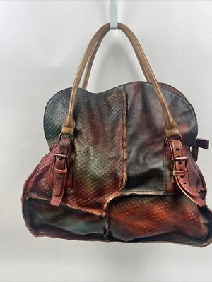 Bolso de Mano Springstep L’Artiste HB Softie Cuero Ombré Pintado Piel de Serpiente Textura Foto 1 de 4