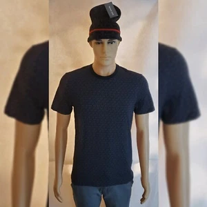 NUEVO CON ETIQUETAS CAMISETA MICHAEL KORS MANGA CORTA HOMBRE ALLOVER MK LOGO ESTAMPADO TALLA S NEGRA - Imagen 1 de 12