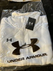 Sudadera Under Armour Mujer Blanca Rival 1/2 Cremallera Calce Suelto Talla 1X Nueva con Etiquetas $60 - Imagen 1 de 6