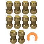 10 Pack 1/2" Push Fit Coupling W. Disconnect Clip 1/2 Push to Connect Coupling