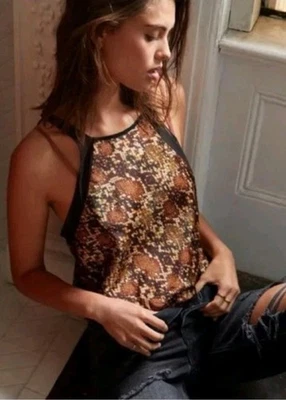 Nuevo sin etiquetas Body para mujer Intimately Free People Nights Out negro estampado de piel de serpiente XS Foto 1 de 4