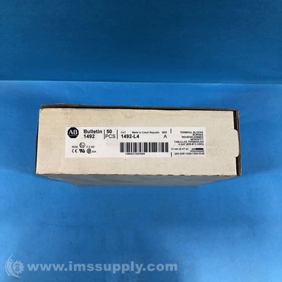Allen Bradley 1492-L4 Series A Box of 50 Gray Terminal Blocks FNOB - Image 1 of 4