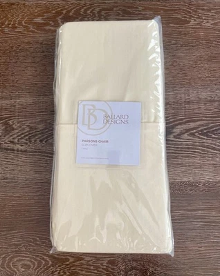 Silla Ballard Designs Parsons funda sarga SA133 blanco roto - totalmente nueva Foto 1 de 4