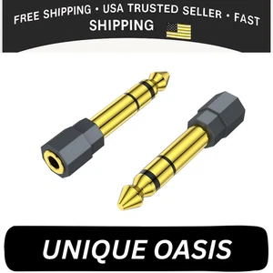 2er-Pack 6,35 mm 1/4 Stecker auf 3,5 mm 1/8 Buchse Stereo Kopfhörer Adapter Audio Jac... - Bild 1 von 5