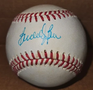 BUDDY BELL KENT MERKER AUTOGRAPH Signed Rawlings BALL Auto REDS BRAVES - Picture 1 of 3
