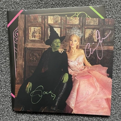 Wicked Picture Disc Vinyl & Signed Autographed Print Ariana Grande Cynthia Erivo - Image 1 of 4