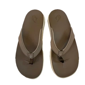 Sandalias chanclas OluKai Nu'A Pi'o para mujer talla 7 azul marrón tostado antideslizantes - Imagen 1 de 7