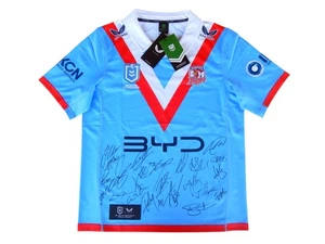 Signed 2025 Sydney Roosters NRL Rugby League Anzac Football Jersey - Proof COA - Picture 1 of 15