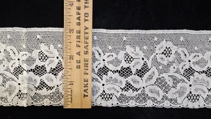 Vintage/Antique, White, Cotton Leavers Lace, 5 Yards - Picture 1 of 1