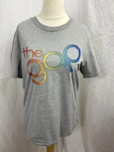 GAP Rainbow Logo “The Gap” Graphic T-Shirt Medium Grey 100% Cotton Vintage Style - Picture 1 of 7