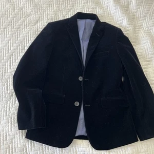 Isaac Mizrahi Junior Boys Black Velour Velvet Blazer Jacket Size 12 - Picture 1 of 5