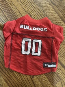 GEORGIA BULLDOGS DOG CAT PET DELUXE STRETCH JERSEY XS SMALL - Picture 1 of 3