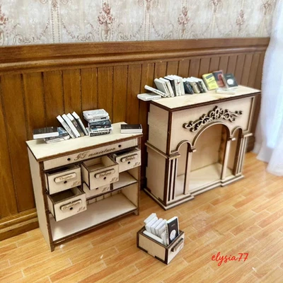 30PC 1/24 Scale Antique Decorative Dollhouse Miniatures Vintage Book Bookcase - Image 1 of 4