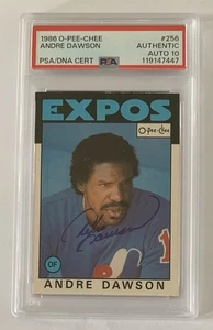 Andre DAWSON 1986 O-Pee-Chee Autograph #256 PSA Authentic Auto 10 Montreal Expos - Bild 1 von 3