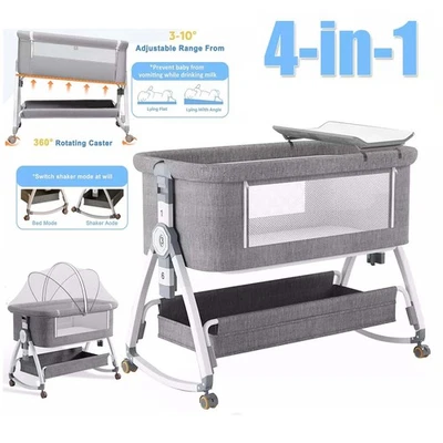 Babybett Beistellbett Reisebett Babywiege Stubenwagen 6 Stufen Höhenverstellbar - Bild 1 von 4