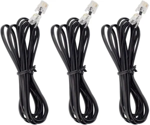 Przewód telefoniczny, 6P4C Czarny telefon Przedłużacz Kabel Przewód Przewód RJ11 6P4C - Zdjęcie 1 z 12