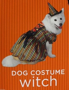 Halloween Striped Witch Pet Dog Costume Size Medium 15-30 lbs & 14-18 in NWT - Picture 1 of 3