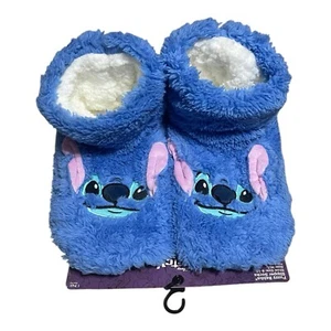 Disney Stitch Women's Plush Bootie Slipper Socks Size M/L, Shoe Size 8-10/New - Picture 1 of 6