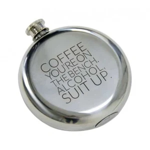 Suit Up - Stainless Steel Round Hip Flask - Annabel Trends - 235ml / 8oz - Bild 1 von 1