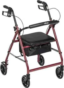 Drive Rollator w/Padded Seat, 6″ Wheels, Loop Locks..Blue Frame $70 - Picture 1 of 3