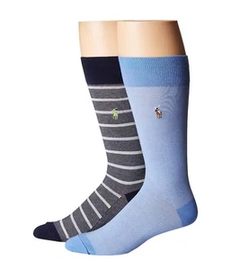 PACK DE 2 CALCETINES PANTALÓN OXFORD POLO RALPH LAUREN. AZUL CIELO Y AZUL MARINO, TALLA ÚNICA, NUEVO - Imagen 1 de 1