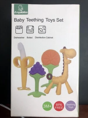 Teething Toys (4 Pack)-ANGELBLISS Baby Teething Toys Set/Baby teether chew Toys - Image 1 of 2