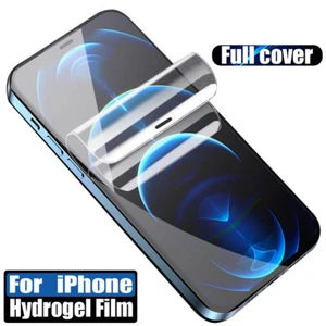 Cubierta de película de hidrogel para iPhone 14 Pro Max 12 11 Pro 13 8 7 SE X Protector de pantalla - Imagen 1 de 12
