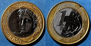 Brazil 2004 1 Real Bimetallic KM-652a XF+ #13  - US Sellers - Picture 1 of 1