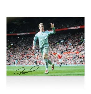 Fernando Torres Signed Liverpool Photo: Goal vs Manchester United Autograph - Picture 1 of 3
