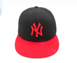 New York Mets New Era 59Fifty Fitted Baseball Hat Cap Red Black Size 7 1/2 - Picture 1 of 16