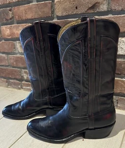 Botas de Vaquero Estilo Lucchese Vintage ESTILO # 5246D Negro Cereza Talla 9 D Leer - Imagen 1 de 24