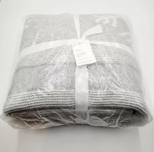 Pottery Barn Let it Snow Jacquard Blanket Snowflake Winter Gray & White NEW - Picture 1 of 4