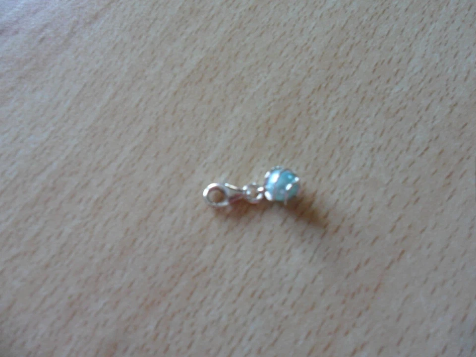 Charme Anhänger "Perle türkis" 925 Sterling Silber - Bild 1 von 1