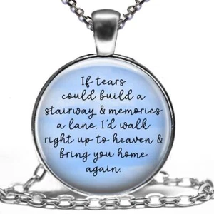 Collar colgante hecho a mano If Tears Could Build A Stairway vidrio conmemorativo - Imagen 1 de 2