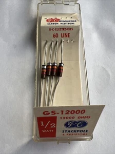 GC Electronics 1/2 Watt 12000 Ohm Resistors 4 In Packing - Picture 1 of 3
