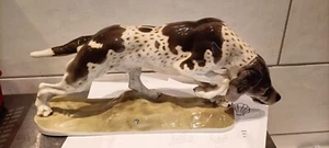 Großer JAGDHUND, Nymphenburg, Nr. 160, Pointer, Setter, Hund, 42 cm, beschädigt - Bild 1 von 7