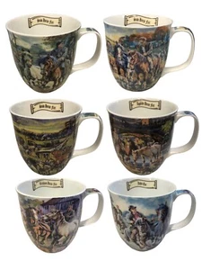 Travelers Fair Coffee Mug Set Of 6 Caravan Horse Fine Bone China Tea Coffee Gift - Picture 1 of 5