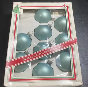Box Of 9 Ice Blue Glass Christmas Ornaments Balls Essex Franke Vintage USA - Picture 1 of 13