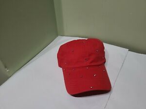 Red Pony Tail Cap With Australian Crystals 