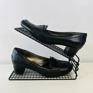 ECCO Women's Black Leather Round Toes Pump Heels Shoes Size UK 6 EU 39 - Picture 1 of 7