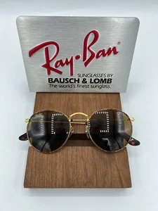 Tortuga redonda vintage B&L Ray Ban Bausch & Lomb B15 marrón W2185 nuevo de lote antiguo - Imagen 1 de 10