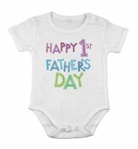 Babygrow happy primer día de los padres Mono Recién nacido bebé especial Ducha regalo - Imagen 1 de 5
