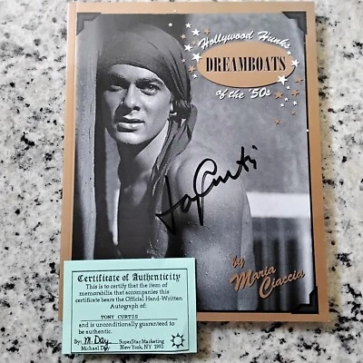 Tony Curtis SIGNED 50s Dreamboat Hunks Hudson Brando Calhoun Mineo Dean Clift - Image 1 of 4