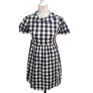 Urban Renewal Dress Black White Checked Collared Women's Small - Picture 1 of 6