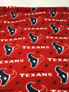 Houston Texans NFL Fleece Fabric Red 1 Yard + 28 Inches  One Piece New - Picture 1 of 3